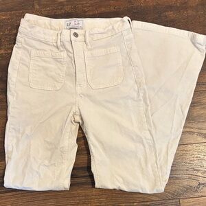 GAP Light Cream Corduroy Flare Pants